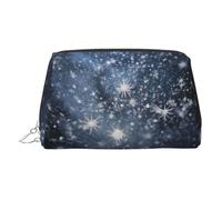 Blue Lake with White Clouds Print Chic Travel Makeup Bag Cute Cosmetic Pouch for Women for Purse and On-the-Go Use, Copos de nieve dispersos, One Size, Clásico