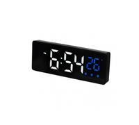 (Blue) Large Digital Wall Clock Temperature And Humidity W isplay Brightness Adjustable Electronic LED Table Alarm Clock 12/24H