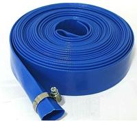 Blue Layflat - Manguera de descarga de agua para irrigación, 25 mm de diámetro x 10 metros de largo, con clip de manguera de acero inoxidable gratis