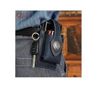 (Blue) Leather Mobile Phone Belt Bag Multifunctional Phone Bag Gifts For Husband Son Father/YY