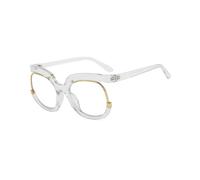 Blue light blocking round computer reading glasses, antieye strain glasses (Color: Transparent, Size: 200)