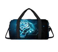 Blue Lightning Tiger - Bolsa deportiva con compartimento para zapatos, bolsa de fin de semana, bolsa de viaje para gimnasio, organizador de equipaje para mujeres, hombres, niños y niñas