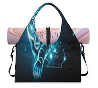 Blue Lightning Tiger - Bolsa deportiva con compartimento para zapatos, bolsa de fin de semana, bolsa de equipaje para gimnasio, yoga, viajes, color, L, Bolsa de viaje