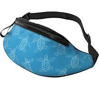 Blue Little Turtle Casual Fanny Riñonera para Hombres Mujeres Cinturón Ajustable Riñonera para Viajar Senderismo Ciclismo Correr Festival Rave