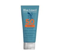 Blue Lizard Sport Mineral SPF 50 Loción, ideal para atletas, protector solar 100% mineral, sin fragancia, sin parabenos, vegana, 3 onzas líquidas