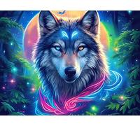 Blue Lobo Rompecabezas 1000 Piezas Cartón para Principiantes Fauna Silvestre Juego Familiar Ejercita La Mente Garantía Reposición Piezas 1000 PCS