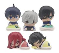 Blue Lock - Figura de anime Seishiro Nagi/Isagi Yoichi/Bachira Meguru, figura de 4,5 cm para dormir, estatua de candado azul de dibujos animados, kit de decoración de pasteles, colección de regalos