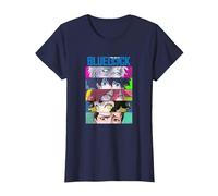Blue Lock Main Characters Eyes Split Colorful Chest Portrait Camiseta, Mujer, Azul Marino, 3XL
