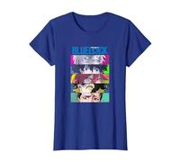 Blue Lock Main Characters Eyes Split Colorful Chest Portrait Camiseta, Mujer, Azul Real, XL