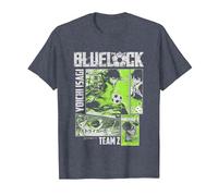 Blue Lock Yoichi Isagi Split Soccer Panels Camiseta, Hombre, Azul Jaspeado, XXL