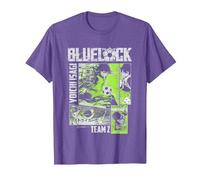 Blue Lock Yoichi Isagi Split Soccer Panels Camiseta, Hombre, Morado Jaspeado, XXL