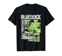 Blue Lock Yoichi Isagi Split Soccer Panels Camiseta, Hombre, Negro, XXL