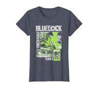 Blue Lock Yoichi Isagi Split Soccer Panels Camiseta, Mujer, Azul Jaspeado, XXL