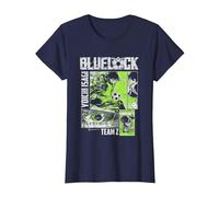 Blue Lock Yoichi Isagi Split Soccer Panels Camiseta, Mujer, Azul Marino, XXL