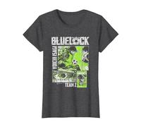 Blue Lock Yoichi Isagi Split Soccer Panels Camiseta, Mujer, Jaspeado Oscuro, XXL