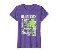 Blue Lock Yoichi Isagi Split Soccer Panels Camiseta, Mujer, Morado Jaspeado, XXL