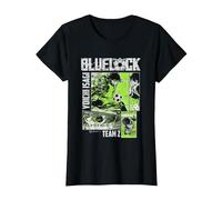 Blue Lock Yoichi Isagi Split Soccer Panels Camiseta, Mujer, Negro, XXL