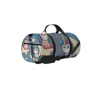 Blue Lovers Unicorns On a Moon and Star Sports Bag Tote Bag Bolsa de Gimnasio Impermeable con Correa para el Hombro Cremallera 2 Bolsillos Laterales para Hombres y Mujeres, Bolsa de Hombro de Viaje y