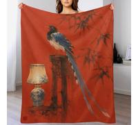Blue Macaw on Lamp, Red Bamboo, Tropical Bird, Manta, Mullida, Sala