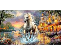 Blue-maned-Horse-Galloping-Through-Stormy-Sky 1000 Piezas Puzzle Adultos Papel Reciclado Juego desafiante Educativo Regalo para Mujeres y Hombres 38x52/1000pcs