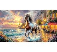 Blue-maned-Horse-Galloping-Through-Stormy-Sky 1000 Piezas Puzzle Adultos Papel Reciclado Juego desafiante Educativo Regalo para Mujeres y Hombres 70x50/1000pcs