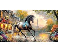 Blue-maned-Horse-Galloping-Through-Stormy-Sky 1000 Piezas Puzzle Reciclado Juego Educativo desafiante para Adultos Regalo para Mujeres y Hombres 38x52/1000pcs
