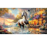 Blue-maned-Horse-Galloping-Through-Stormy-Sky Puzzle para Adultos 1000 Piezas Decoración Mural Hermosa Papel Reciclado Juego Educativo Regalo 70x50/1000pcs