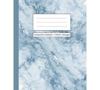 Blue Marble Composition Notebook - Wide Ruled 7.5 x 9.25: Classic Blue Stone Pattern Journal for School & Office