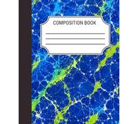 Blue Marble Composition Notebook Wide Ruled: Colorful Cover for Boys, Girls And Teens: Green School Notebook