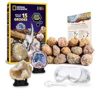 Blue Marble National Geographic Kit de Geodas Premium para Romper - Incluye Gafas, Guía Educativa & 3 Soportes de Exhibición - Gran Juguete Científico CTIM & Set Educativo