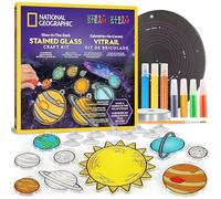 Blue Marble National Geographic Kit de Manualidades del Sistema Solar para Niños - Planetas Que Brillan en la Oscuridad, Arte Estilo Vitrales para Ventana o Móvil Colgante, Decoración Espacial