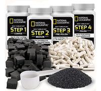 Blue Marble National Geographic Rock Tumbler Media - El mejor kit de suministros de pulido de roca, grano a granel de 4 etapas, 1.5 libras de pellets de cerámica, medios de pulido GemFoam