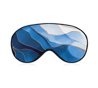 Blue Marble Sleep Mask Blindfold Gold Glitter Lines Ajustable Super-Smooth Soft Eye Mask Cover para Hombres Mujeres Viajes y siesta
