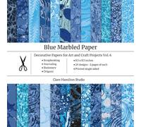 Blue Marbled Paper: Decorative Paper for Art and Craft Projects Vol. 6