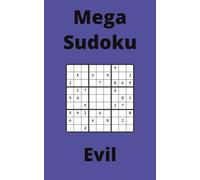 Blue Mega Sudoku Book, 9x9 Puzzles, 100 Pages, 5x8, Evil