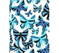 Blue Monarch Butterflies, 200 Unlined, Floral Detailed Page, 8x11, Hardcover Journal, Art Pad, Sketchbook, Drawing Book: Made With Hand-Drawn And ... By: Artist Mary Elisabeth Linder @ MaryEMade