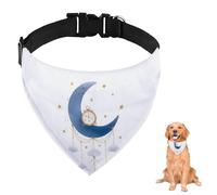 Blue Moon - Bandana para perro con reloj de bolsillo, correa ajustable, anillo en D, pañuelo triangular para perros, accesorios para cachorros, gatos, decoración lavable a máquina