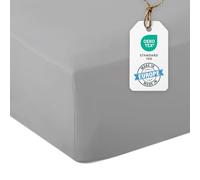 Blue Moon Sábana bajera ajustable de microfibra, transpirable, hipoalergénica, antiácaros, sin arrugas, altura de 30 cm, lavable a máquina, fabricada en la UE (gris claro, sábana bajera de 180 x 200