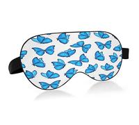 Blue Morpho Butterflies Sleep Mask Lightweight Soft Breathable Eye Mask with Adjustable Strap Blackout Eye Mask for Women Men for Travel Night Sleeping