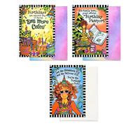 Blue Mountain Arts Surtido de tarjetas de cumpleaños de Suzy Toronto, 3 tarjetas de cumpleaños únicas para celebrar a las maravillosas mujeres en tu vida