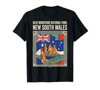 Blue Mountains National Park Nueva Gales del Sur Bandera Arte de Viaje Camiseta