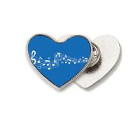 Blue Movg Music 5-le Staff - Broche de metal con diseño de corazón