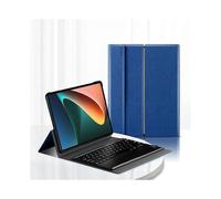 (Blue, Multicolor) 2-in-1 Detachable Touchpad Bluetooth Keyboard + Anti-fall Leather Case with Hinge Tri-fold Stand for