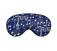 Blue Music Notes Sleep Mask Blindfold Ajustable Super-Smooth Soft Eye Mask Cover para Hombres Mujeres Viajes y siesta