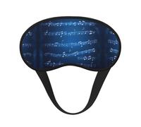 Blue Musical Notes Print Sleep Solution - Máscara opaca para dormir con orejeras - Viajes Yoga Meditación