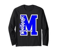 Blue Mustangs School Spirit Game Day Mustang Pride Teacher Manga Larga