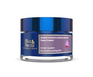 Blue Nectar Anti Ageing Day and Night Brightening Face Cream for Wrinkles with Pure Saffron Sandalwood (No Parabens or Mineral Oil) (50GM)
