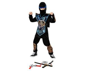 BLUE NINJA - FANCY DRESS COSTUME (SIZE: 3-4) Unisex Costumes NUEVO