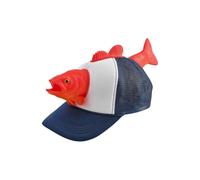 (Blue)Novelty Fish Baseball Hat Creative Holiday Headwear Animal Shaped Cap Gift for Fishing Enthusiasts-Blue