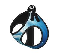 Blue Ocean - Arnés para perro con estampado de peces subacuáticos, chaleco ajustable y reflectante, para perros pequeños a medianos